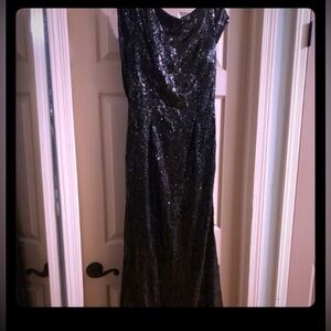 black sequin dress